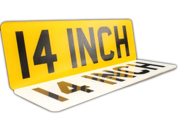 2D pair of 14" number plates